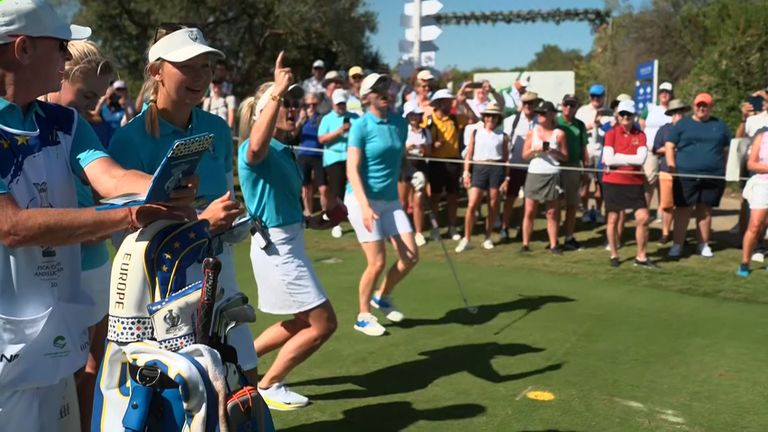 Team Europe captain Suzann Pettersen sparked a Tina Turner singalong as her players displayed a few dance moves ahead of the Solheim Cup.