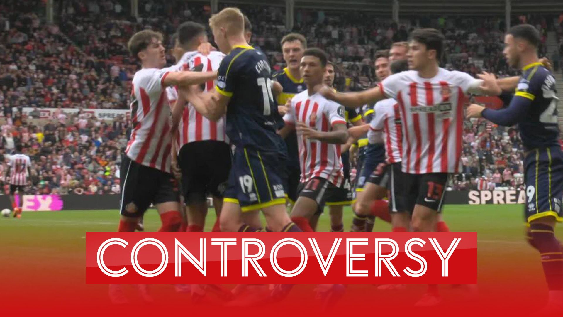 Tempers flare at HT after Neil sees red for Sunderland