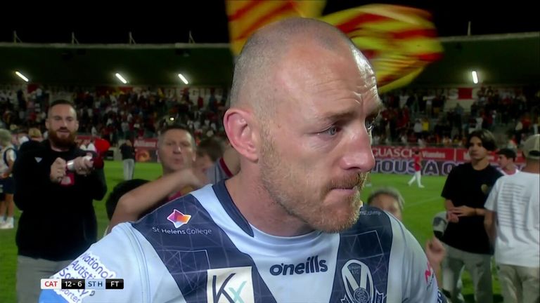 A heartbroken James Roby gives his final post-match interview after St Helens' loss at Catalans Dragons sees him retire from Rugby League