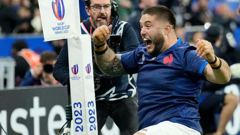 France's Cyril Baille scored two first-half tries in front of a raucous home crowd