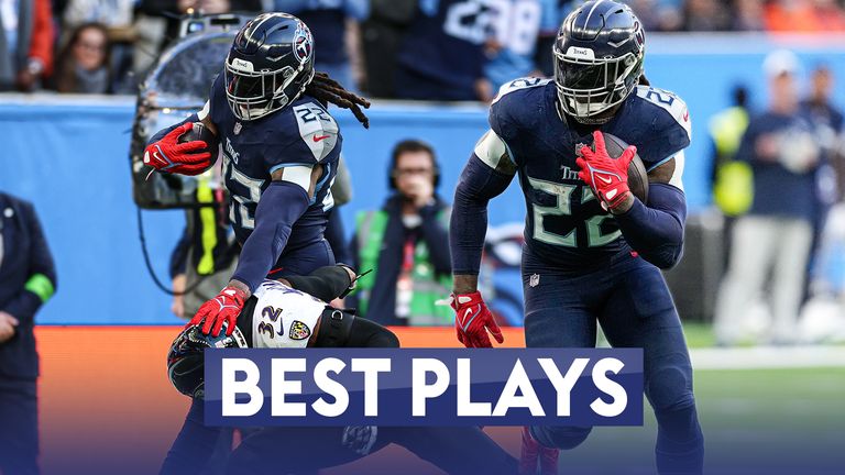 The best plays from Tennessee Titans running back Derrick Henry's 99-yard game against the Baltimore Ravens in London