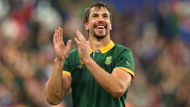 Eben Etzebeth scored the match-winning try - after a first half sin-binning - as South Africa stunned hosts France to knock them out of the World Cup
