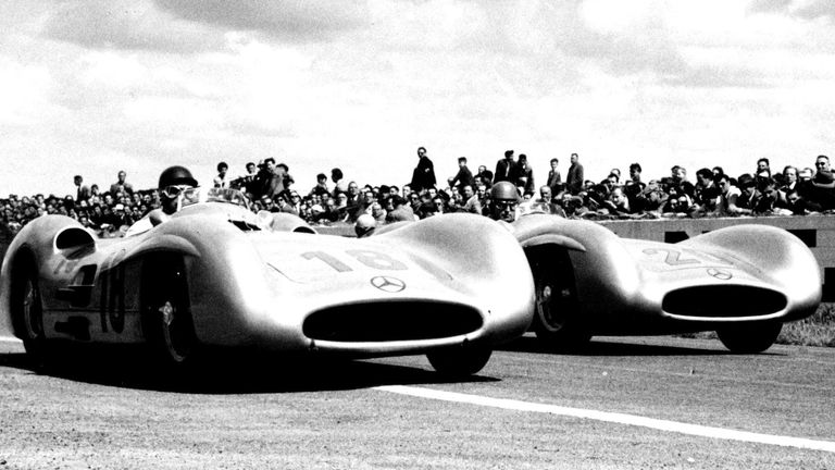 Juan Manuel Fangio led a one-two from Karl Kling in Mercedes' first ever F1 race at the 1945 French Grand Prix
