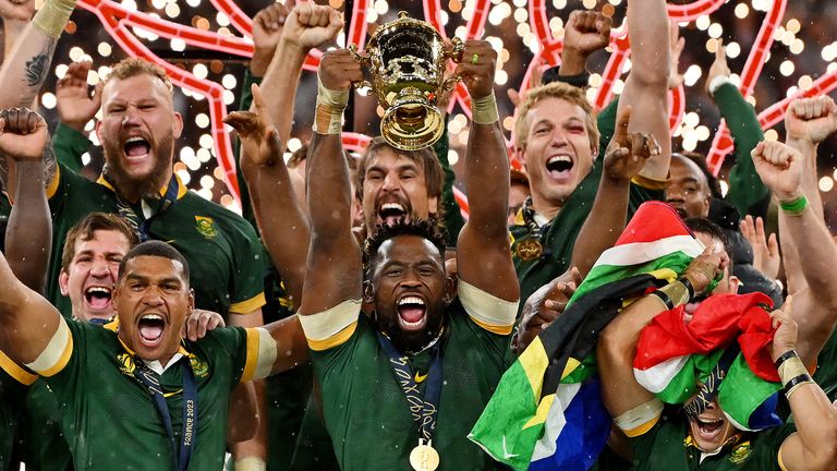 World Cup winning captain Siya Kolisi spoke of their job to inspire people in South Africa 
