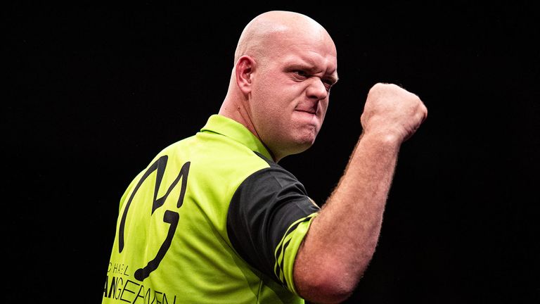 Michael van Gerwen is aiming to win his fourth Grand Slam of Darts title
