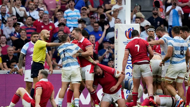 Tempers frayed late in the first half as poor Welsh discipline offered Argentina a chance to fight back into the contest