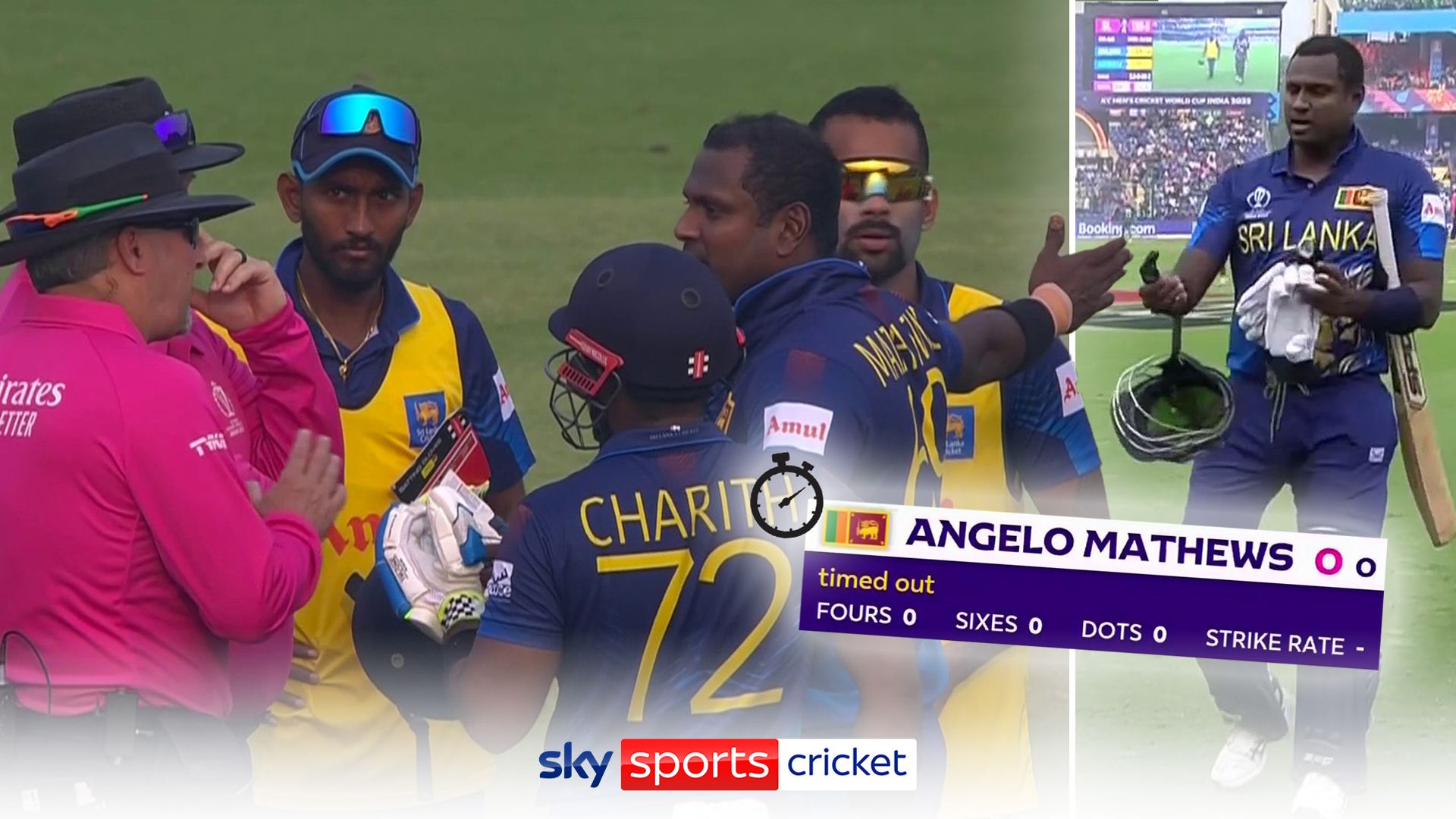 Ever seen this before? Mathews fuming after being timed out at World Cup