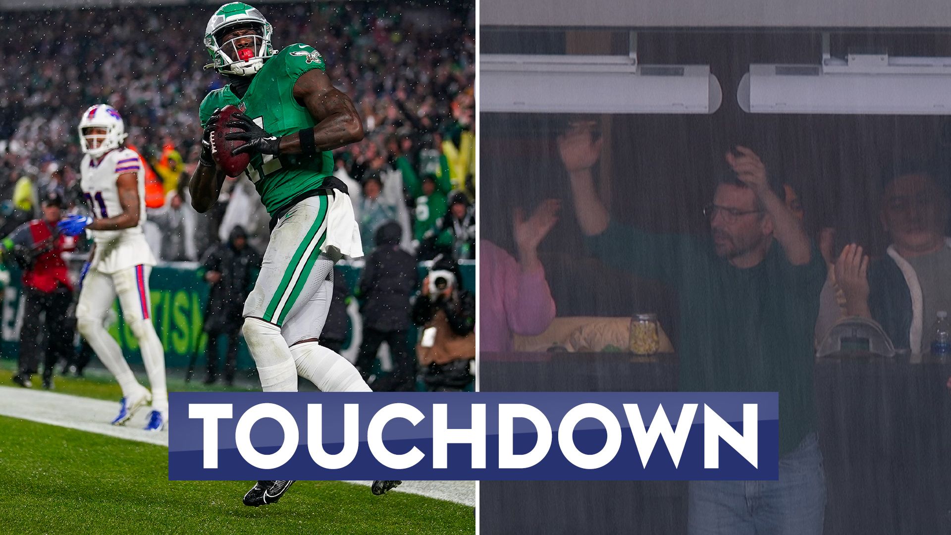 Hollywood star Bradley Cooper celebrates Eagles TD!