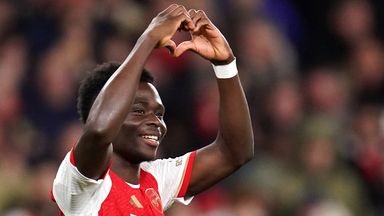 Bukayo Saka doubled Arsenal's lead over Sevilla in the second half