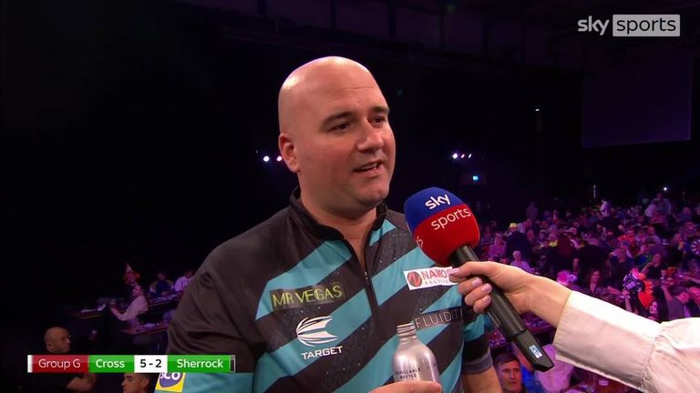Rob Cross is hoping his form improves even further after beating Fallon Sherrock in Group G of the Grand Slam of Darts