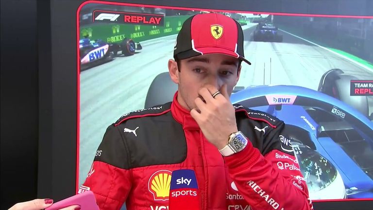 Ferrari driver Charles Leclerc reflects on his formation lap crash which ended his Sao Paulo Grand Prix prematurely. 