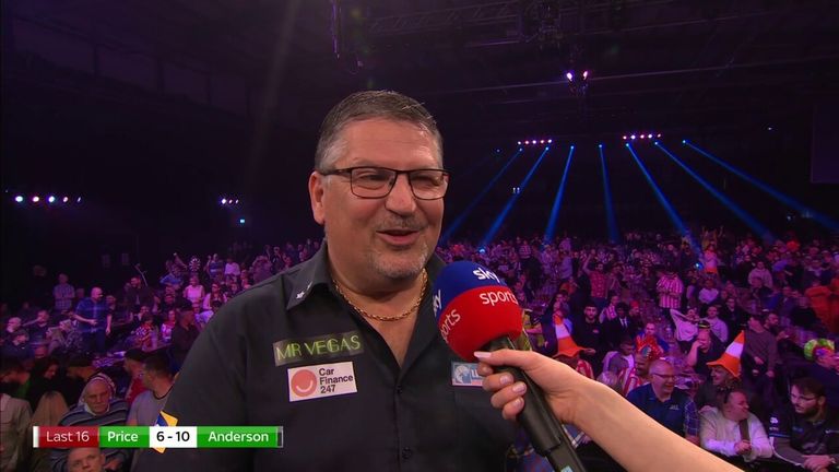 Gary Anderson said that's the most comfortable he's felt on a TV stage for a long time after beating Gerwyn Price