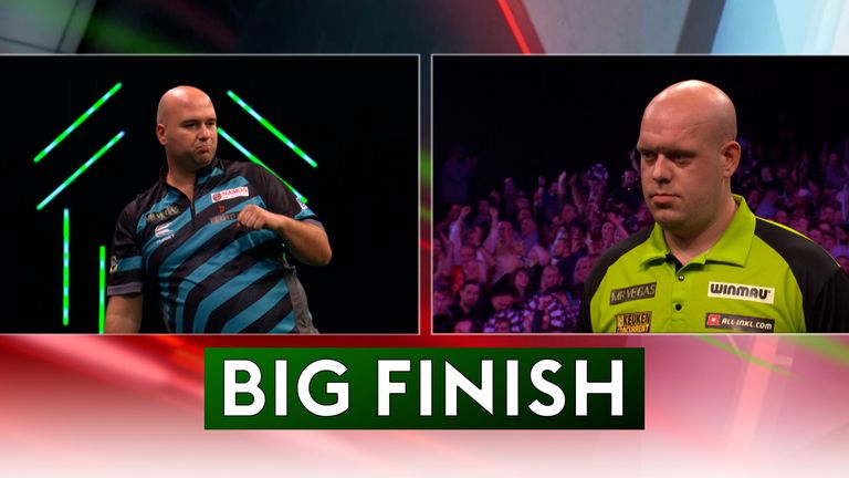 Watch Rob Cross hit a 136 and 108 checkout against Michael van Gerwen