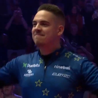 Francisco Sanchez Ruiz helped Europe into a 7-1 lead at the halfway point of the 2023 Mosconi Cup