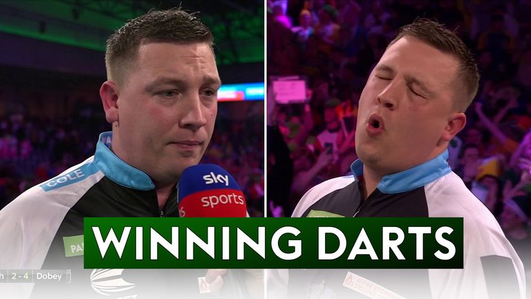 Dobey landed the winning darts before speaking to Abi Davies about his next match against Michael Smith