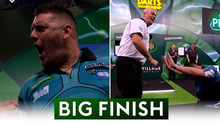Daryl Gurney nailed two massive checkouts against Steve Beaton, including a 136 finish to win the match