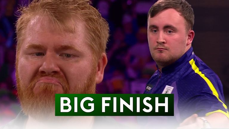 Matt Campbell watches on in awe as 16-year-old Luke Littler finds a brilliant 130 in their third round match at the World Darts Championship.