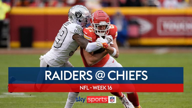 Highlights of the Las Vegas Raiders against the Kansas City Chiefs from Week 16 of the NFL season.