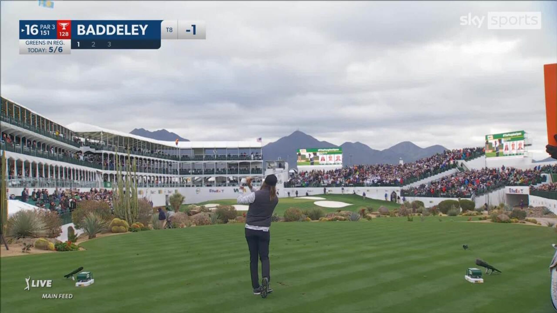 Baddeley almost makes ace at iconic 16th