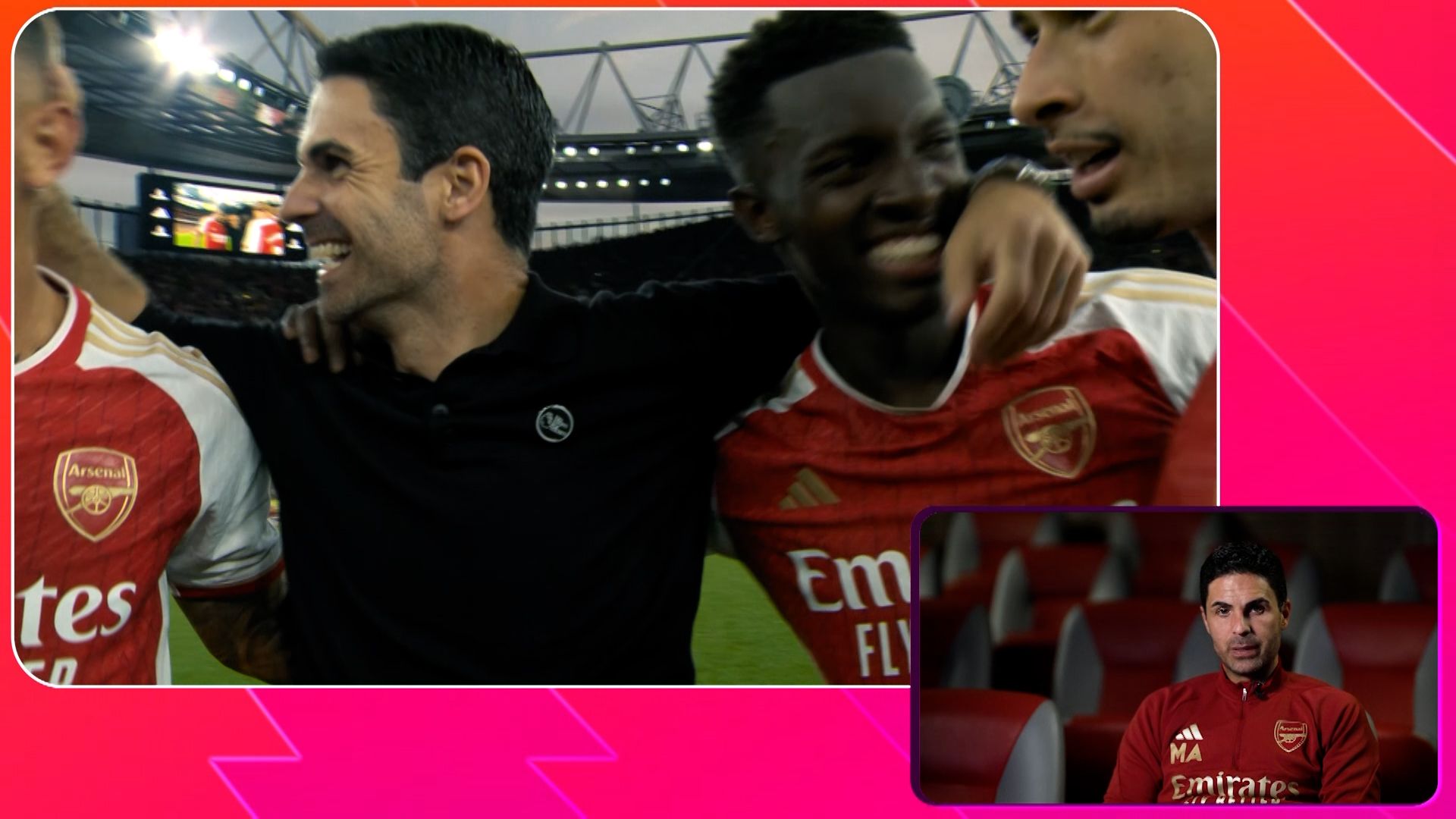 'Unbelievable!' | Arteta and Arsenal stars watch most iconic moments under Spaniard