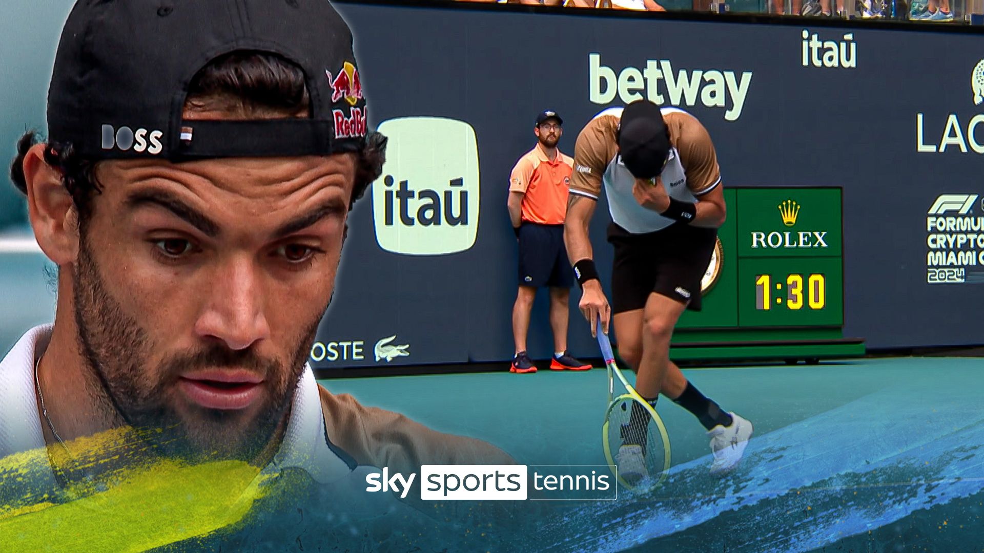 Berrettini takes break after nearly fainting on court against Murray