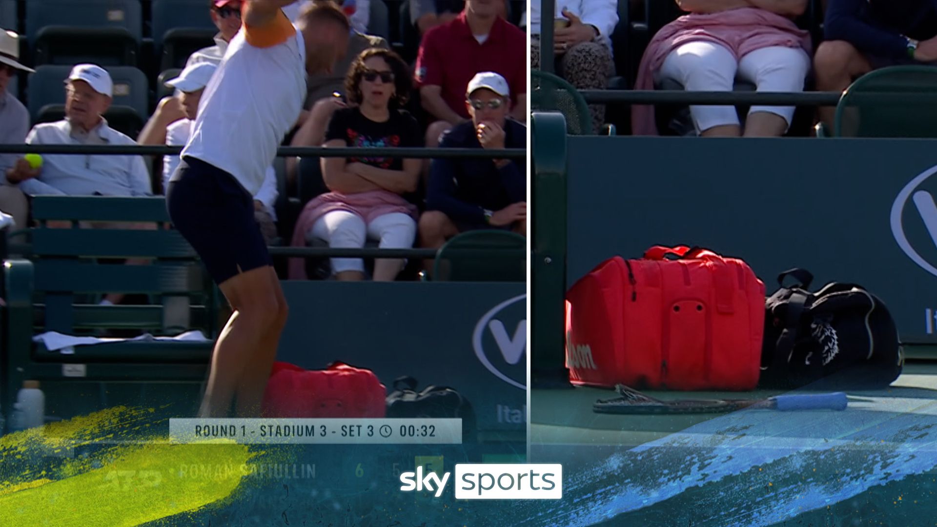 'That's a racket smash and a half!' | Evans loses his cool in the desert
