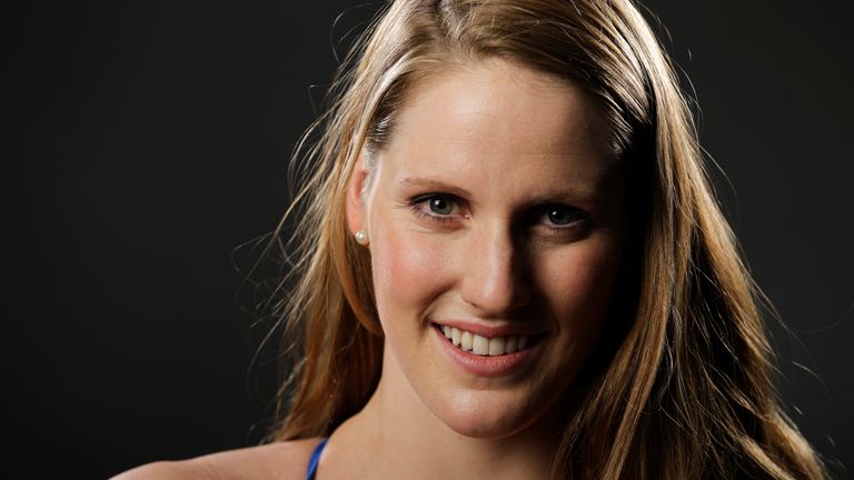 Swimmer Missy Franklin poses for photos at the 2016 Team USA Media Summit in 2016 in California