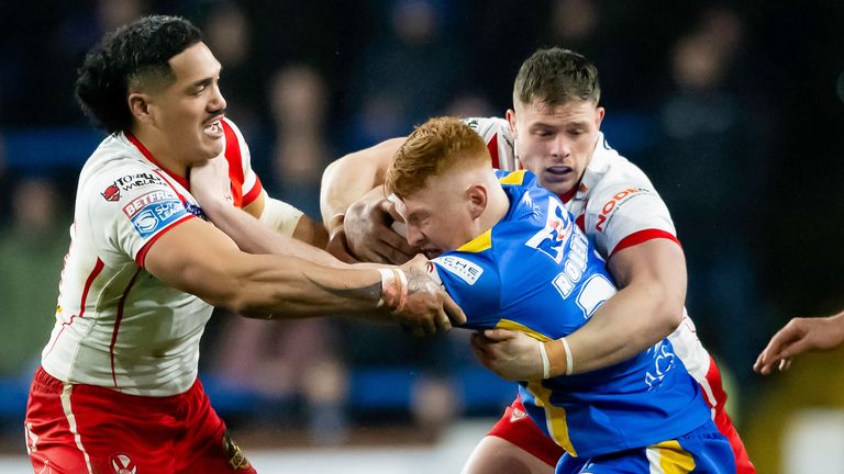 Luis Roberts twisted over for his first try of the season as Leeds hit the front