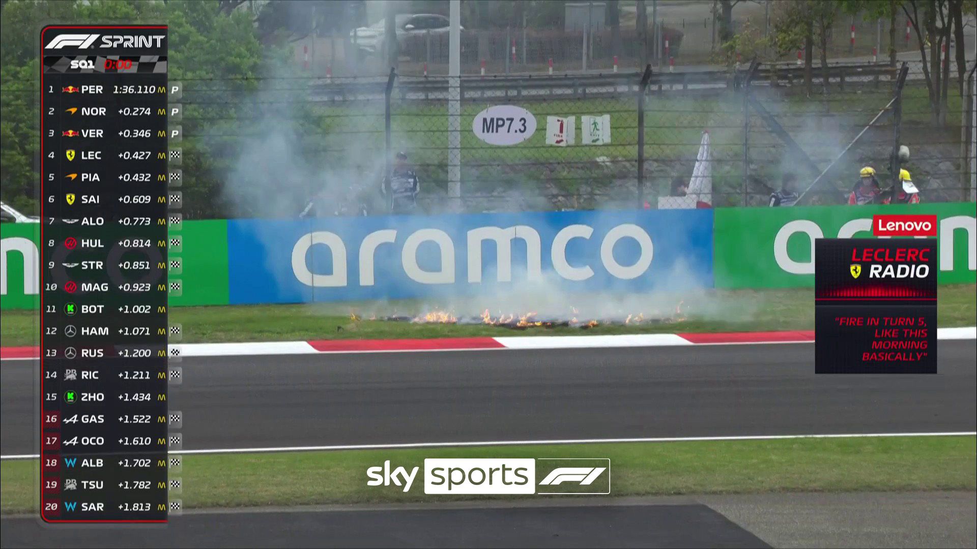 'It's on fire again!' | SECOND grass fire delays Sprint Qualy!