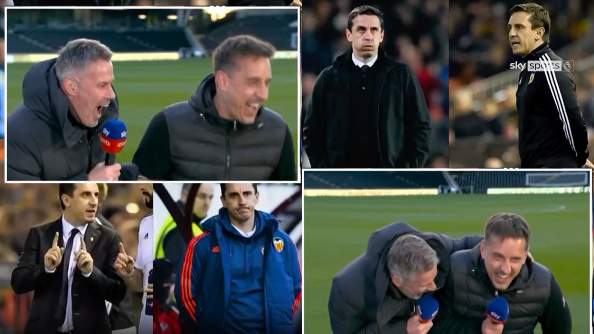 'Courage or stupidity!?' | Carra hilariously rips into Nev's Valencia outfit choices