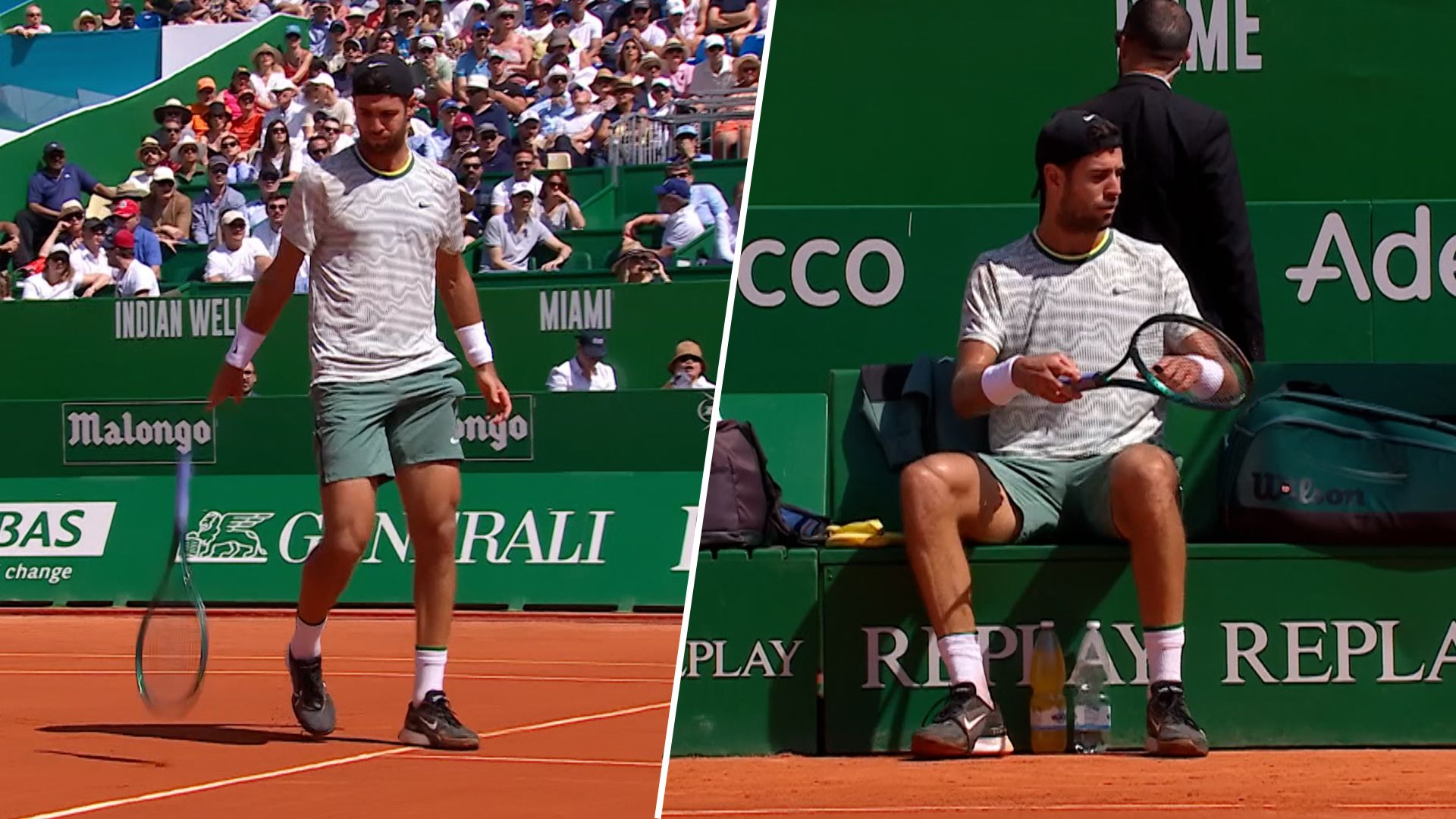 Khachanov rage as he smashes racket twice!