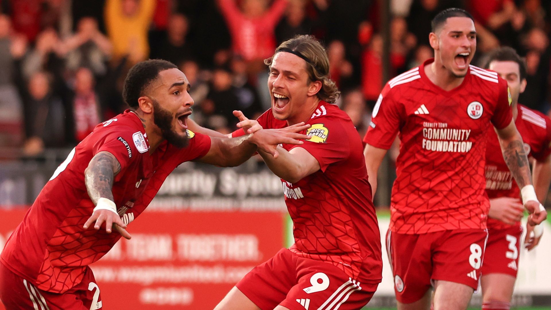 Play-off debutants Crawley storm to first-leg win over MK Dons