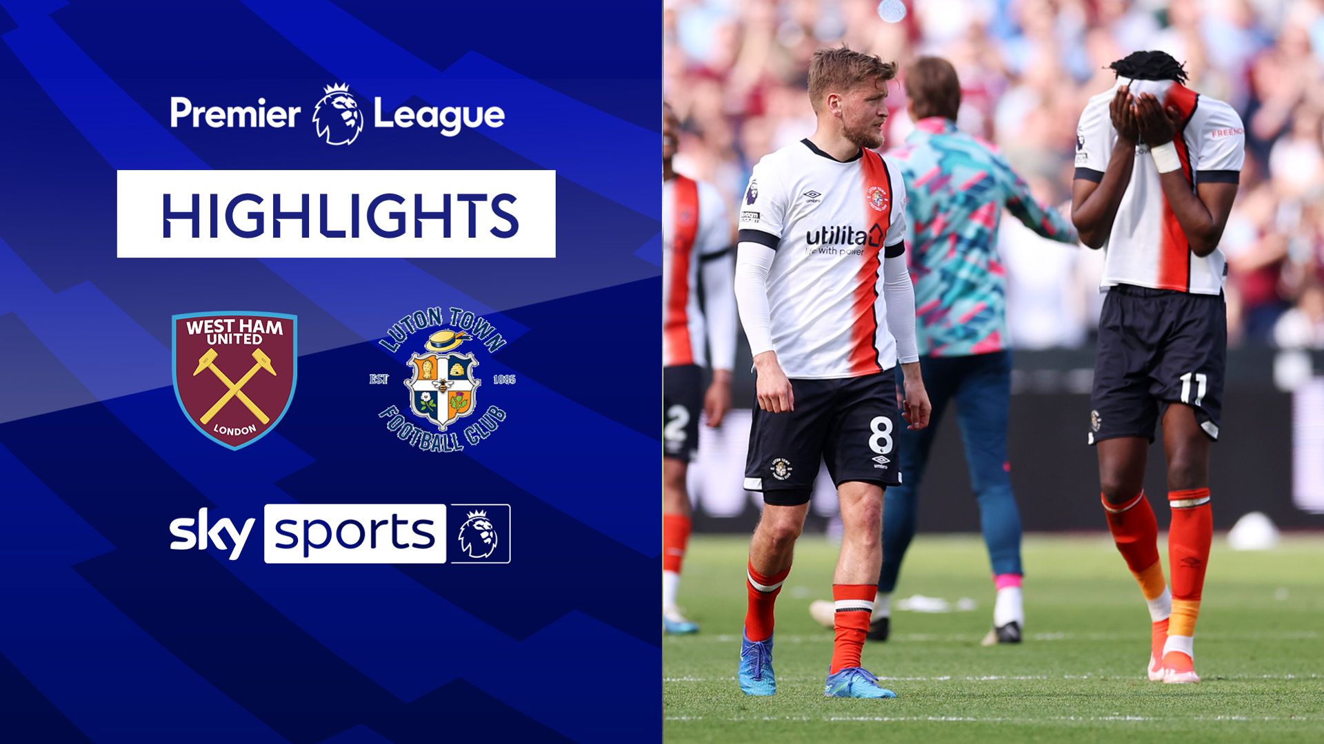 Hammers win in Moyes' final home game to leave Luton on brink
