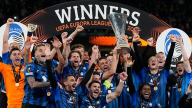 Atalanta celebrate after beating Bayer Leverkusen to win the Europa League