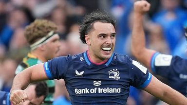 Leinster's James Lowe scored a hat-trick against Northampton Saints to take his side into the Champions Cup final