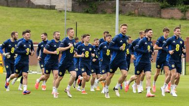 The Scotland squad trained at Lesser Hampden on Thursday