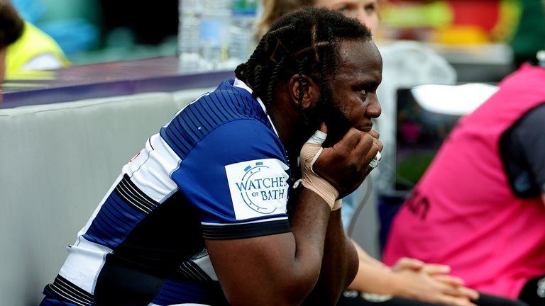 Bath loosehead prop Beno Obano was shown a red card in the 22nd minute for a high tackle on Juarno Augustus