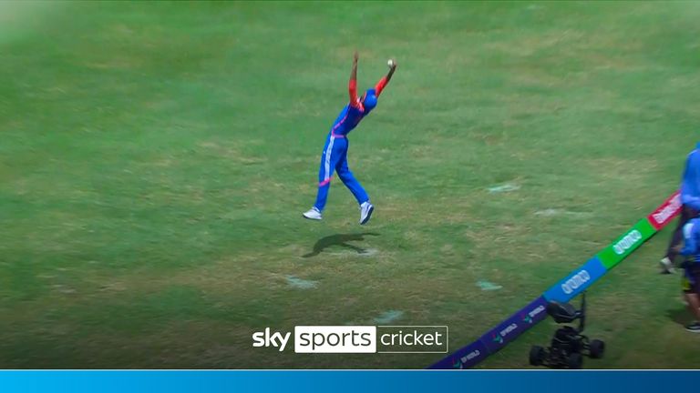 Axar Patel produced one of the catches of the T20 World Cup so far with this one-handed stunner to remove Mitchell Marsh