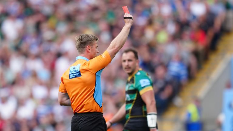 Referee Christophe Ridley produced Obano's red card after TMO Tom Foley called for an official review