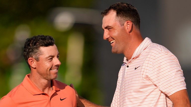 Rory McIlroy played alongside Scottie Scheffler, who is six shots off the early lead