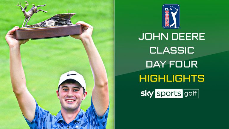 Highlights as Davis Thompson qualified for the Open Championship after winning the John Deere Classic with a record-setting total