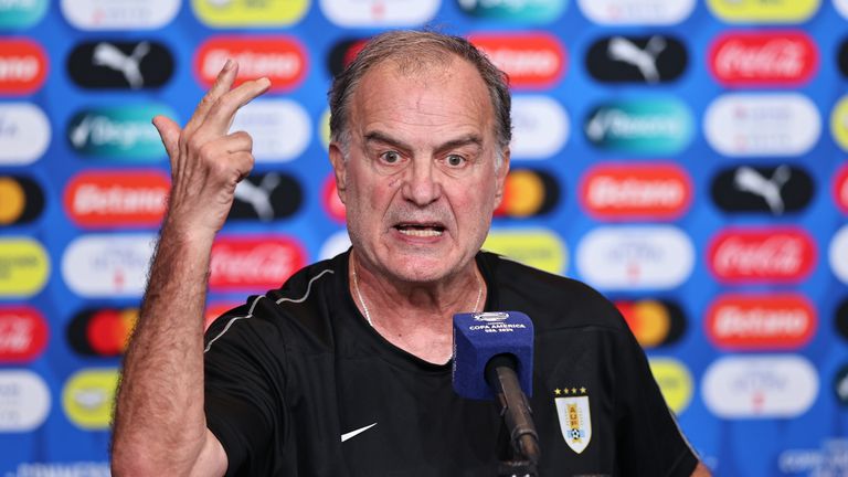 Head coach of Uruguay Marcelo Bielsa defended his players following brawling in the stands
