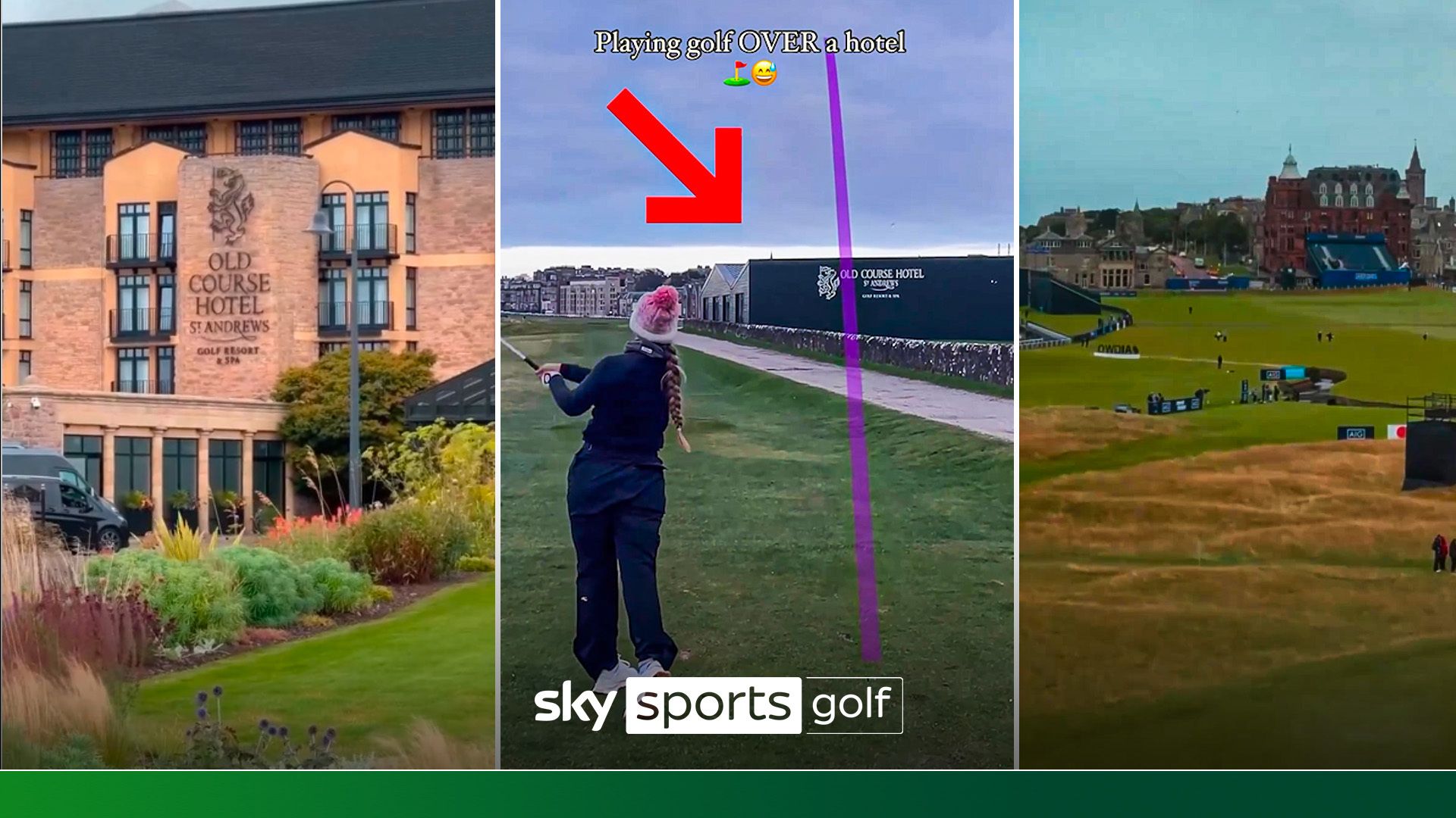 Playing golf OVER a hotel?! Front row seats to hole 17