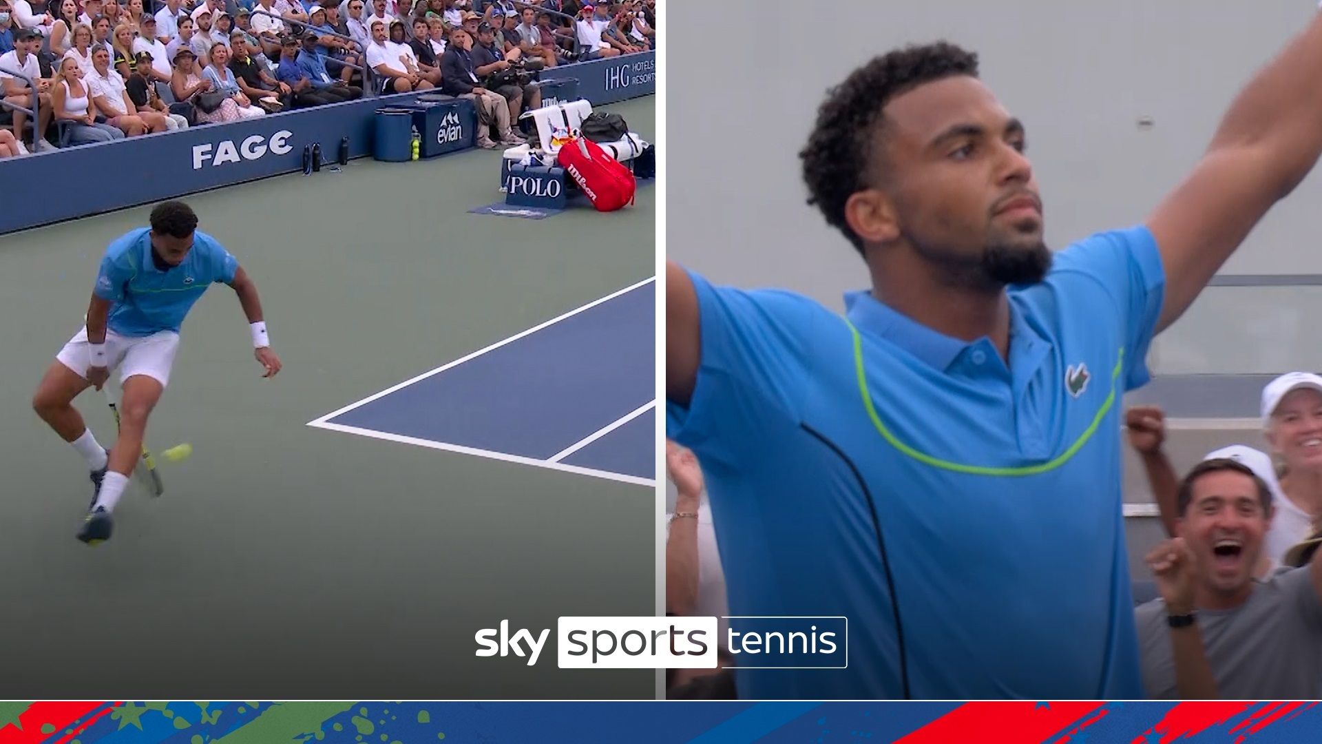 Incredible tweener shot helps Fils win epic point!