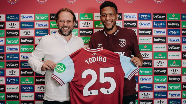 Jean-Clair Todibo has joined West Ham from Nice (Credit - West Ham United)