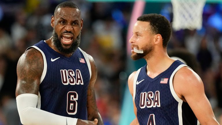 LeBron James (6) and Steph Curry (4) inspired the US men's basketball team to a fifth straight gold medal at the Paris Olympics