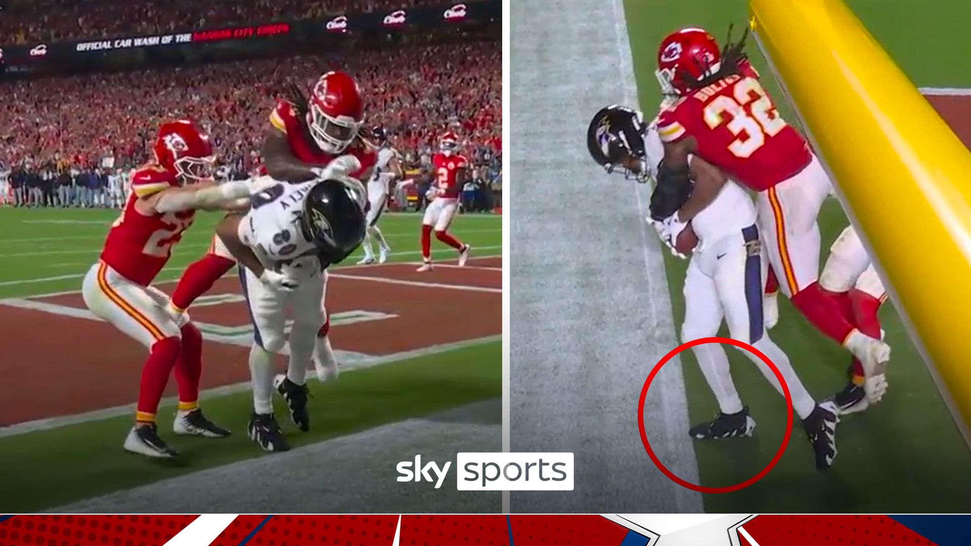 When you lose by a toe! Agonising moment Ravens were denied victory at Chiefs