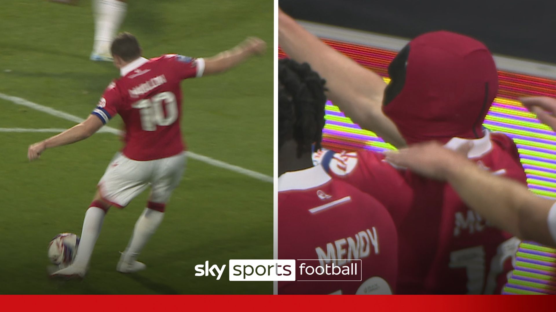 Marvel-lous Mullin! | Wrexham striker celebrates screamer with Deadpool mask!