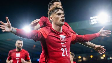 Poland's Nicola Zalewski celebrates scoring their late winner