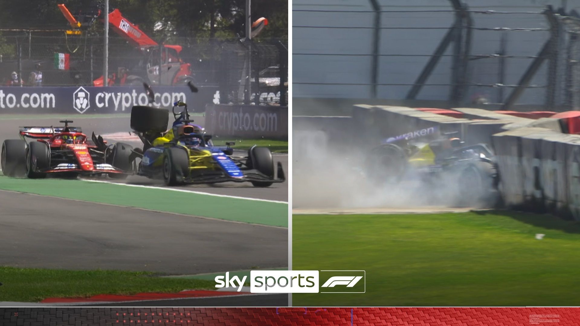 HUGE crash between Bearman and Albon after 'misunderstanding'